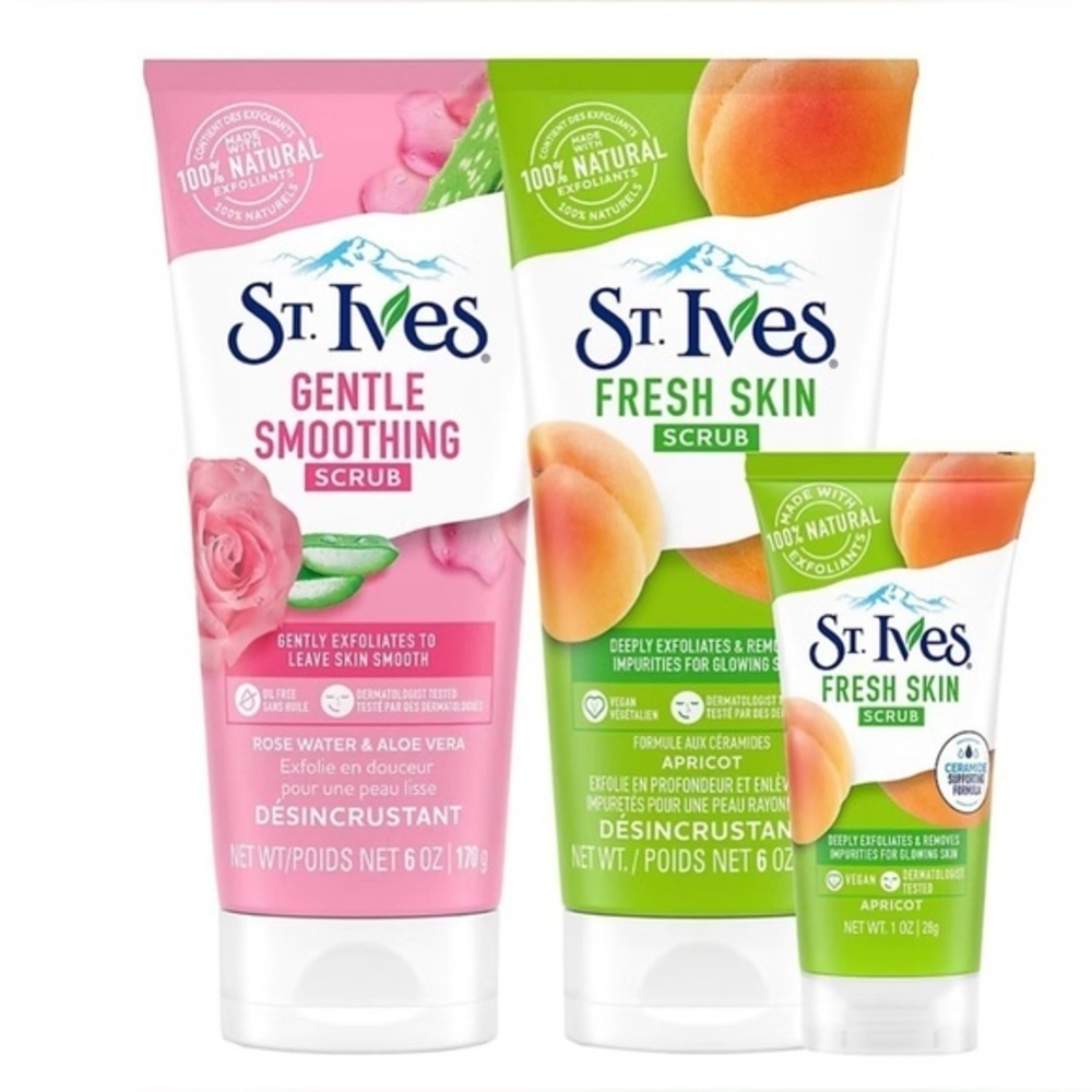 St. Ives‎ The Scrub Club Exfoliating Skincare Gift Set, 3 ct NIB